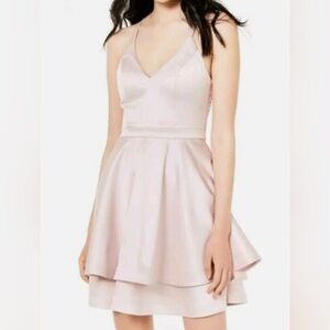 Dillard’s baby pink women’s formal dress from sequin hearts